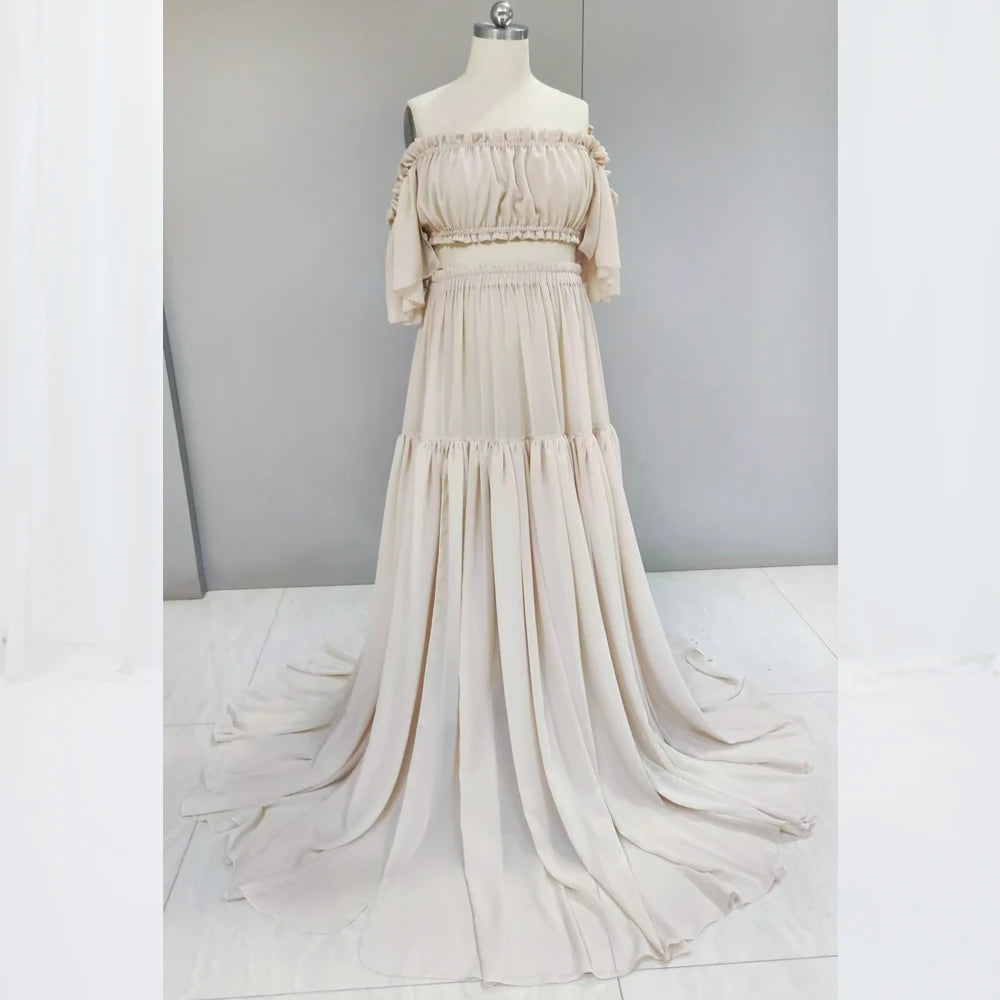 Chiffon Zwangerschapsjurk - Stijlvol en Comfortabel voor Fotoshoots