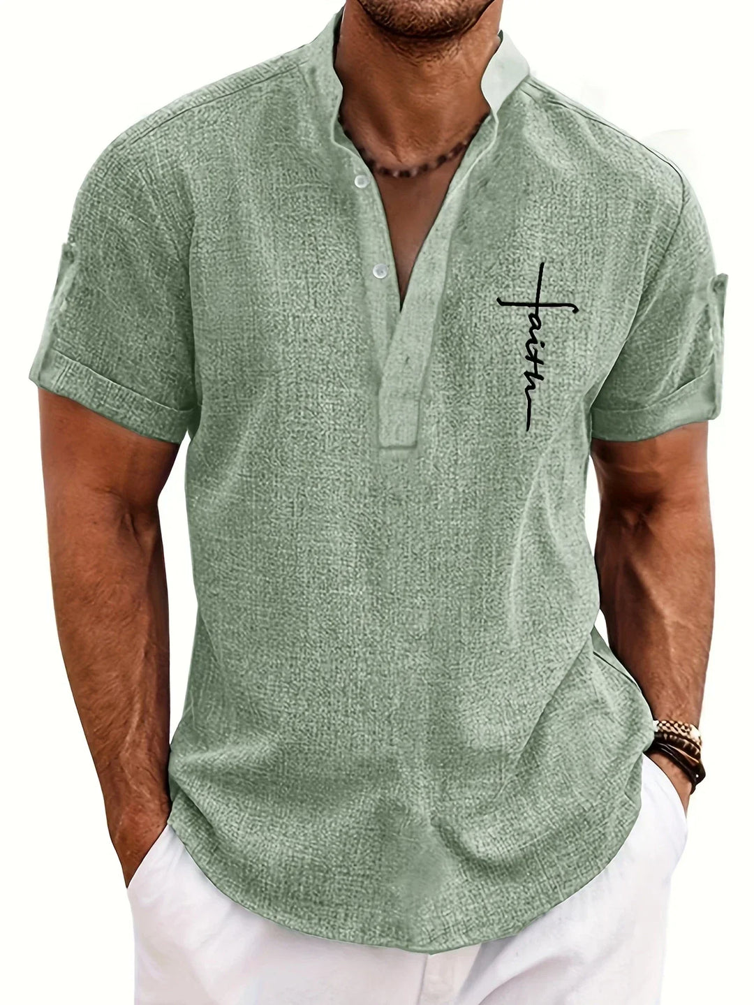 MARCEL | Chemise élégante à manches courtes et col montant