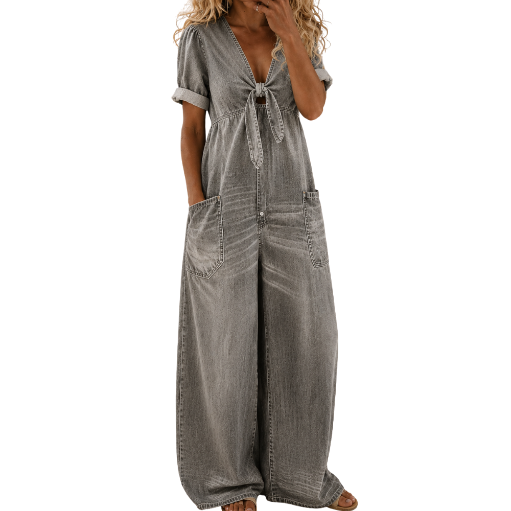 Rosalie | Combinaison denim col V