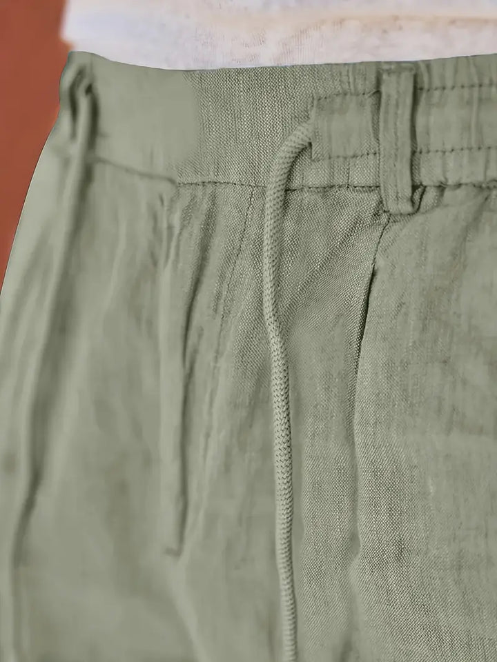 ANTOINE | Pantalon large en lin avec cordon