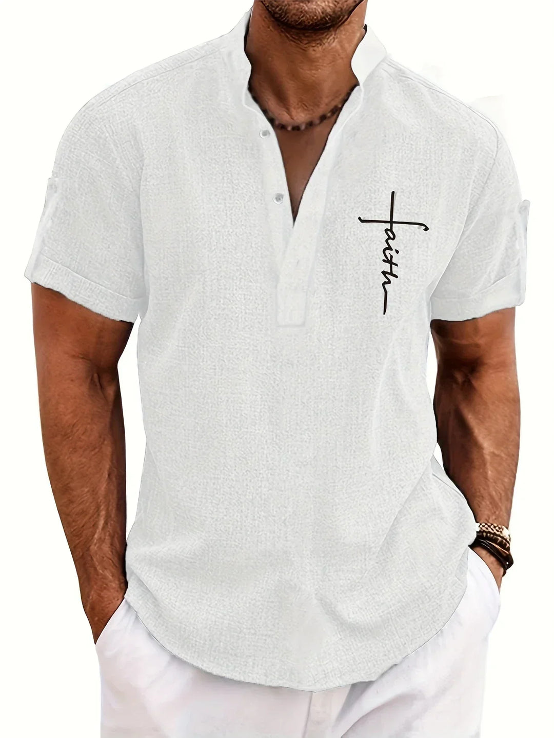 MARCEL | Chemise élégante à manches courtes et col montant