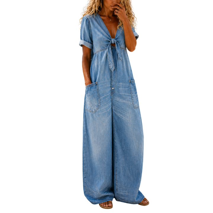 Rosalie | Combinaison denim col V