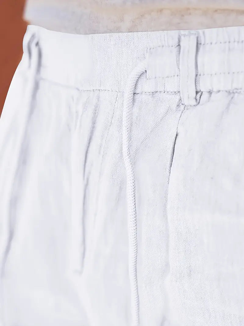 ANTOINE | Pantalon large en lin avec cordon