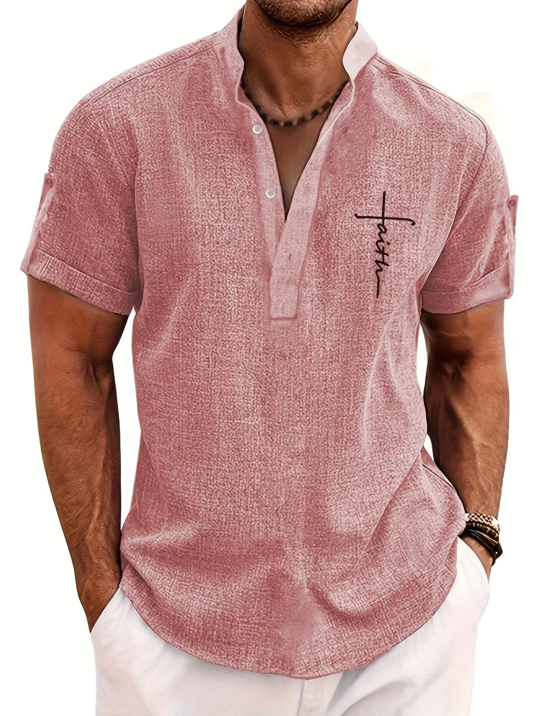 MARCEL | Chemise élégante à manches courtes et col montant