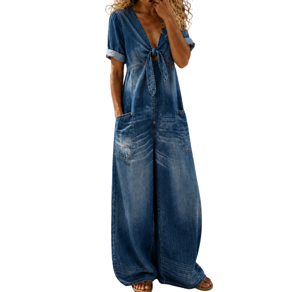 Rosalie | Combinaison denim col V