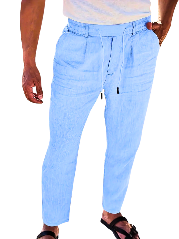 ANTOINE | Pantalon large en lin avec cordon