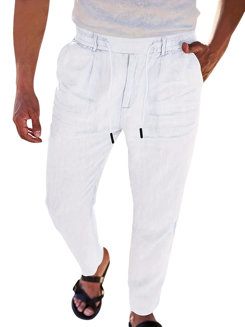 ANTOINE | Pantalon large en lin avec cordon
