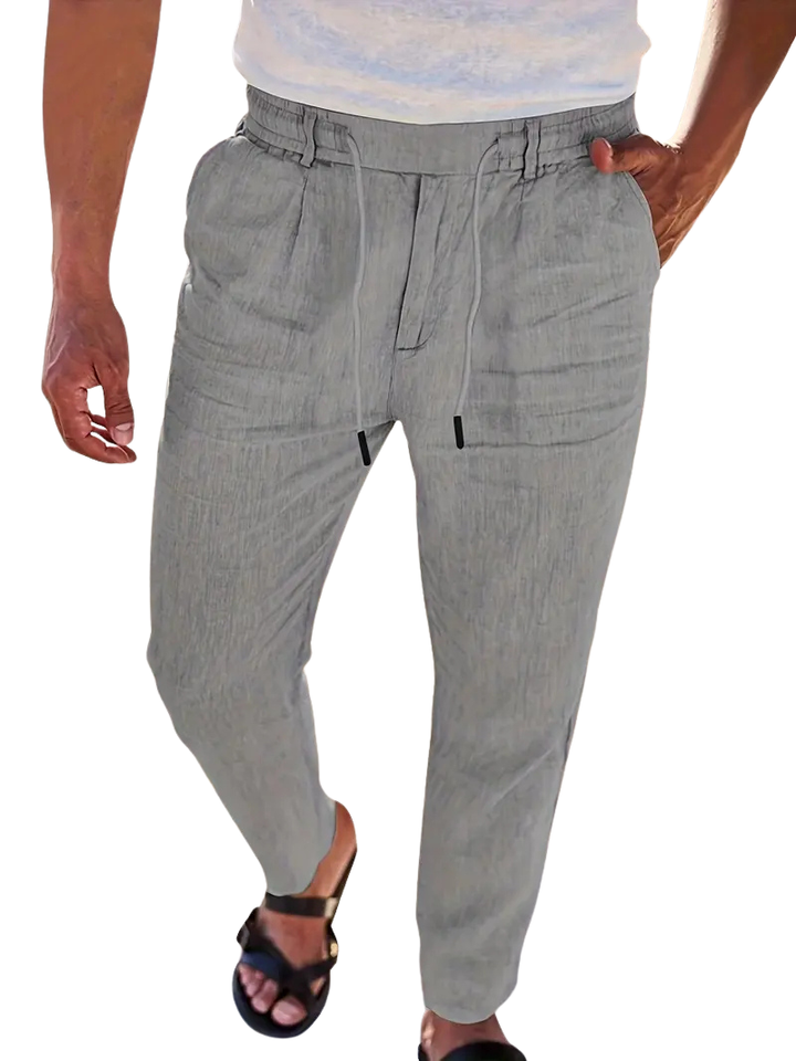 ANTOINE | Pantalon large en lin avec cordon