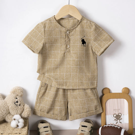 Modieuze Zomerset voor Jongens – Comfortabele Katoen-Linnen Outfit
