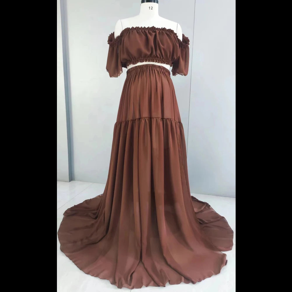 Chiffon Zwangerschapsjurk - Stijlvol en Comfortabel voor Fotoshoots