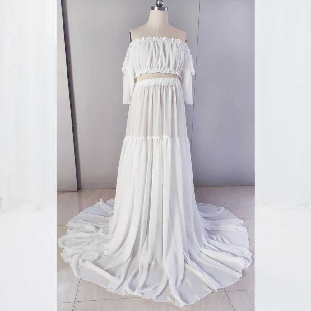 Chiffon Zwangerschapsjurk - Stijlvol en Comfortabel voor Fotoshoots