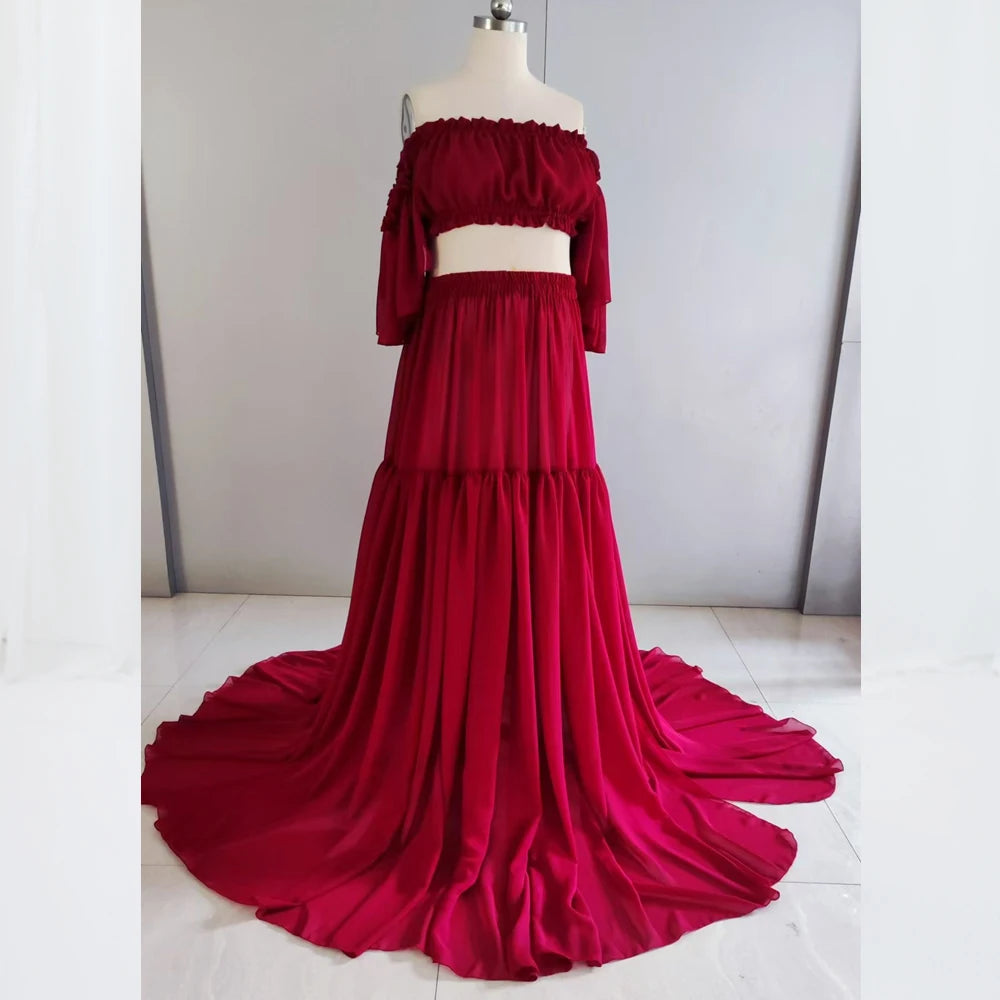 Chiffon Zwangerschapsjurk - Stijlvol en Comfortabel voor Fotoshoots