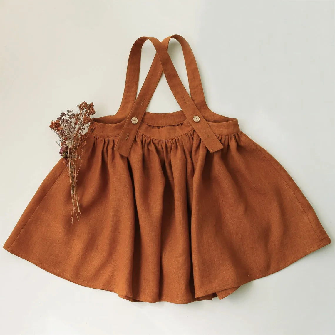 Vintage Meisjesjurk – Bohemian Linnen-Katoen Jurk met Bandjes