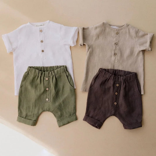 Kinder Zomerset – Stijlvolle en Comfortabele Linnen Tweedelige Outfit