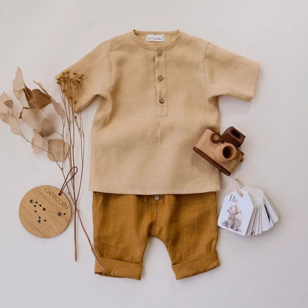 Kinder Zomerset – Stijlvolle en Comfortabele Linnen Tweedelige Outfit